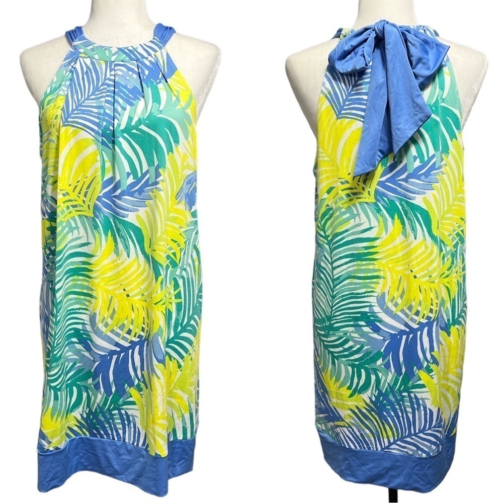 🆕 Mud Pie Natalie Bow Tie Palm Print Dress